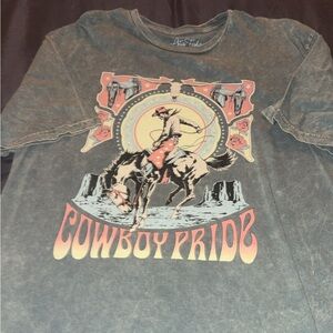 Vintage Cowboy Graphic Tee - Blue